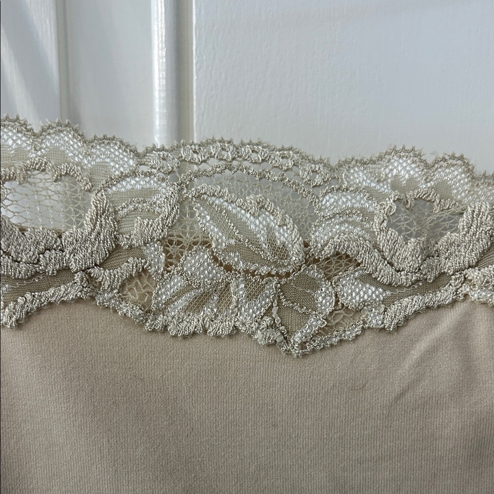 Ann Taylor Beige Lace Trim Camisole - Picture 2 of 7